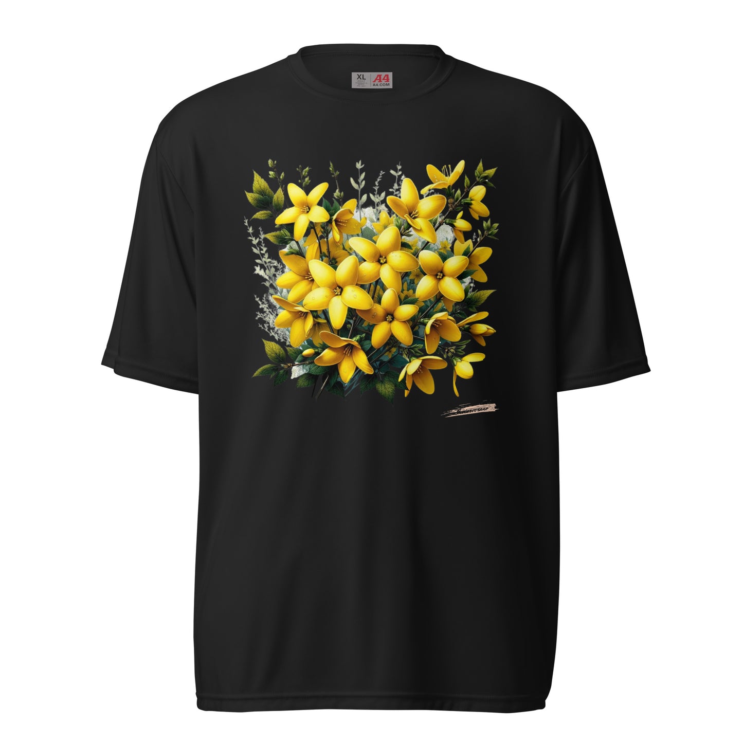 Unisex performance crew neck t-shirt Flower 1 Forsythia