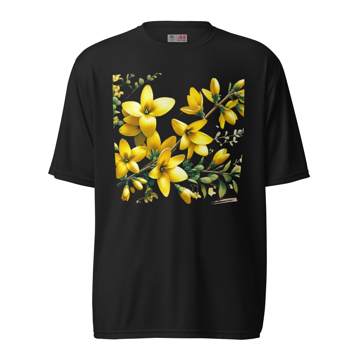 Unisex performance crew neck t-shirt Flower 2 Forsythia