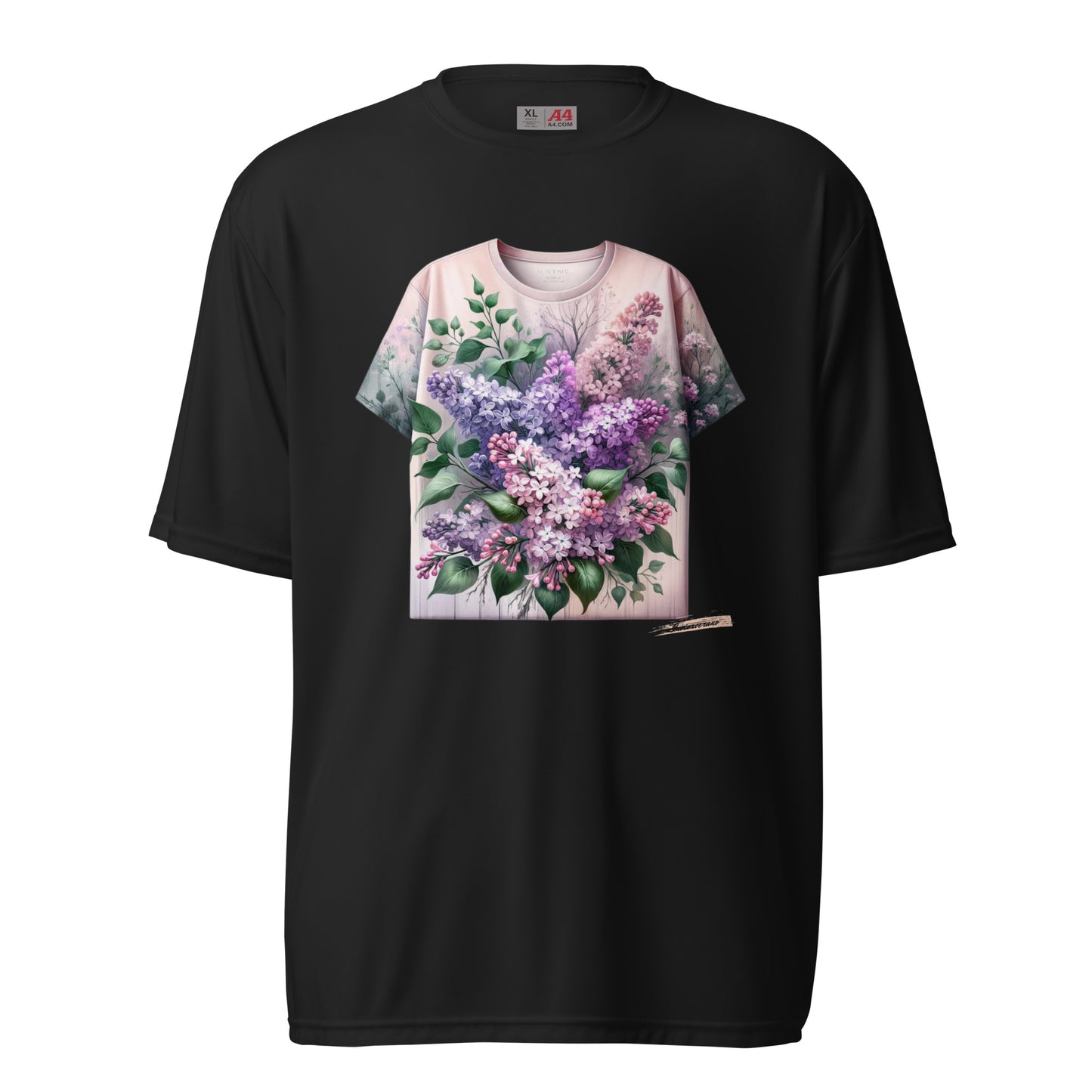 Unisex performance crew neck t-shirt Flower 4 Lilac