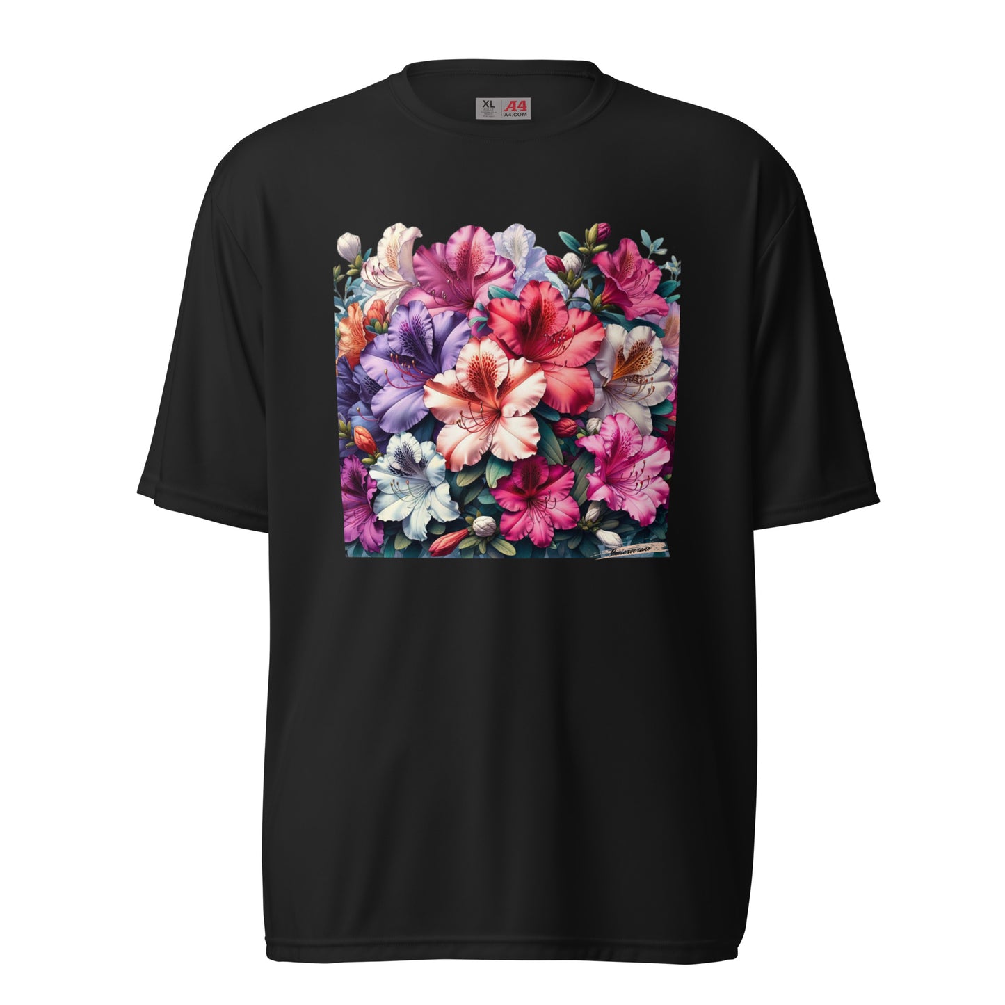 Unisex performance crew neck t-shirt Flower 5 Azalea