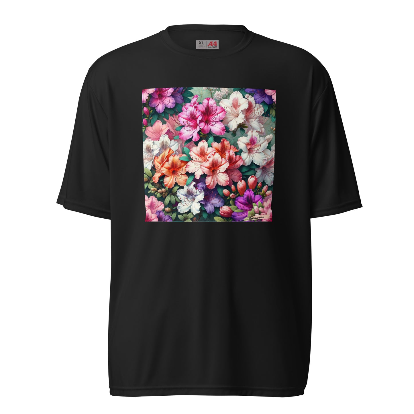 Unisex performance crew neck t-shirt Flower 6 Azalea