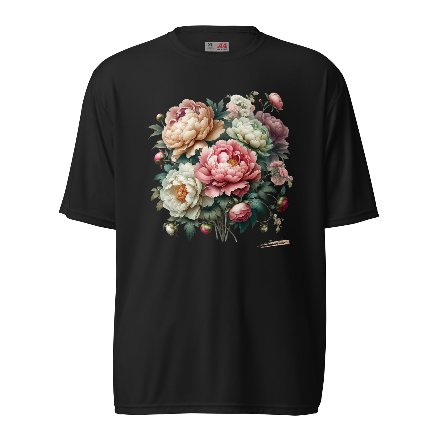 Unisex performance crew neck t-shirt Flower 7 Peony