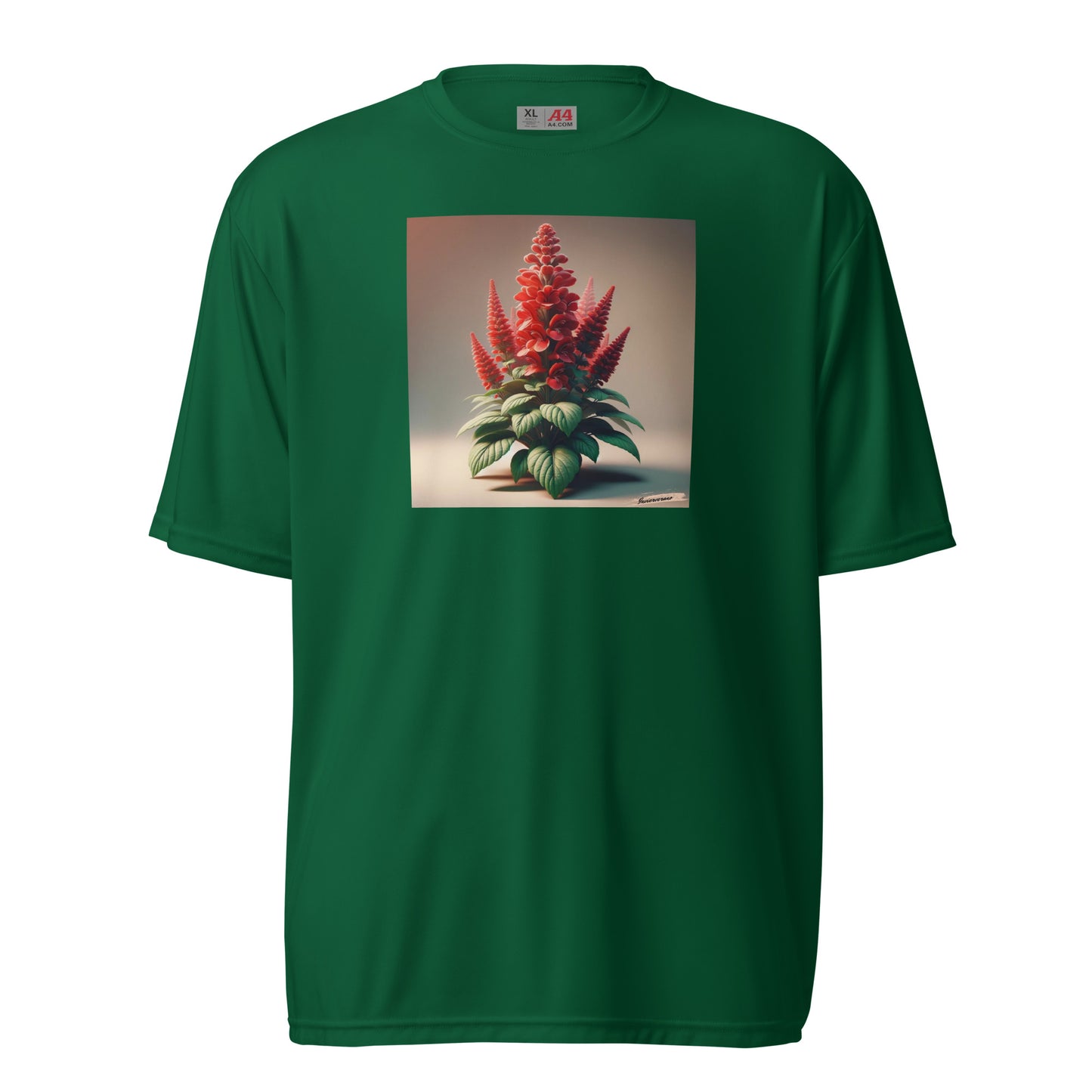 Unisex performance crew neck t-shirt Flower 28 Salvia Splendens