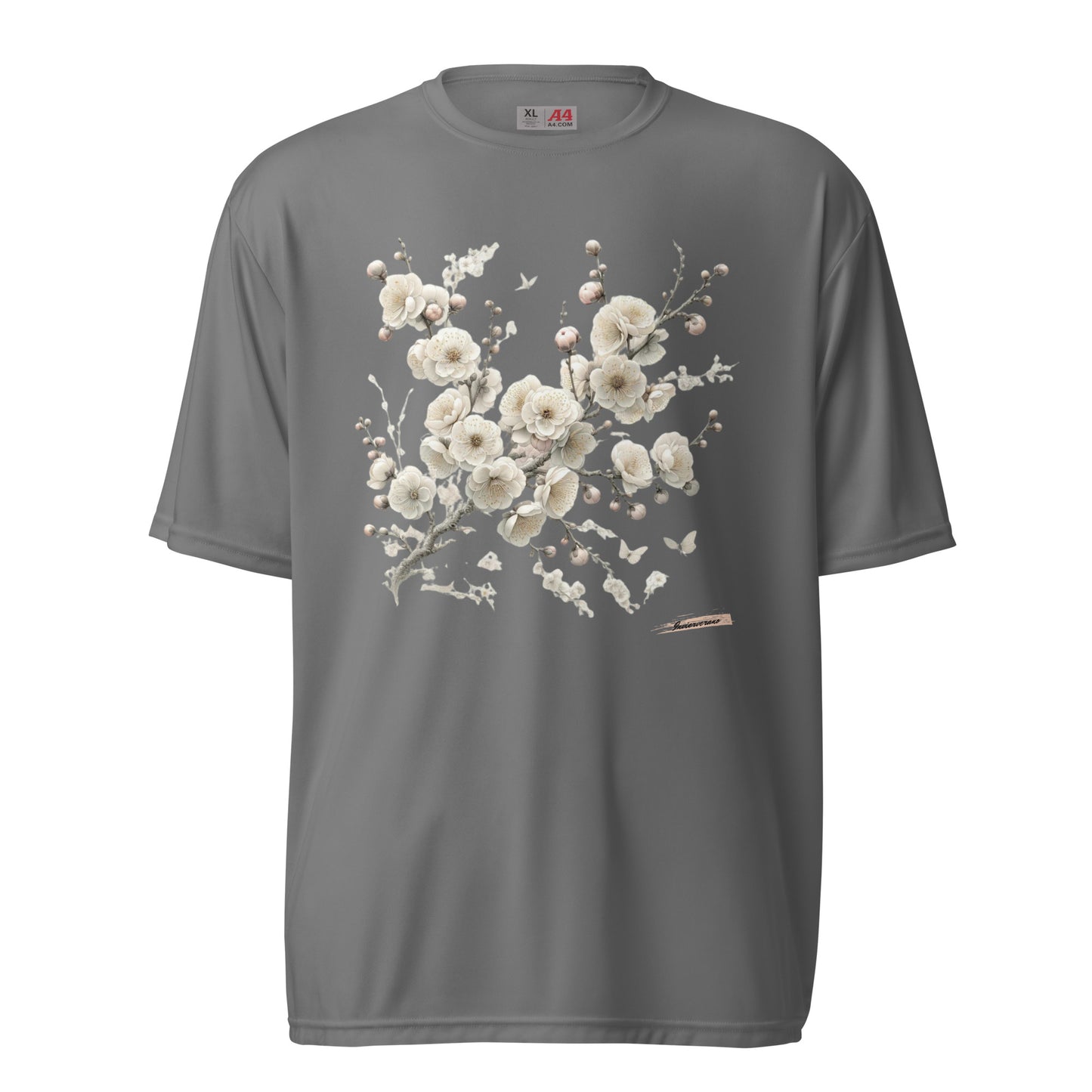 Unisex performance crew neck t-shirt Flower 12 Plum Blossoms