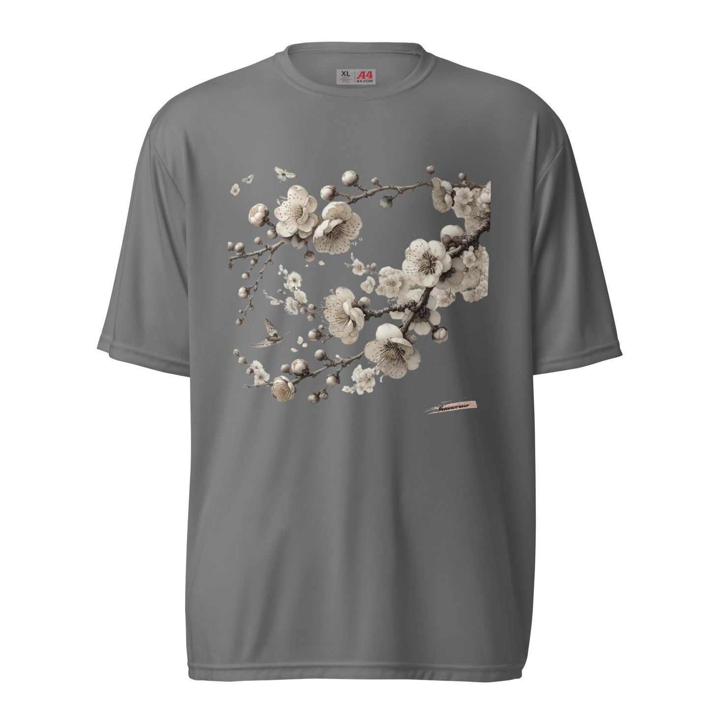 Unisex performance crew neck t-shirt Flower 13 Plum Blossoms