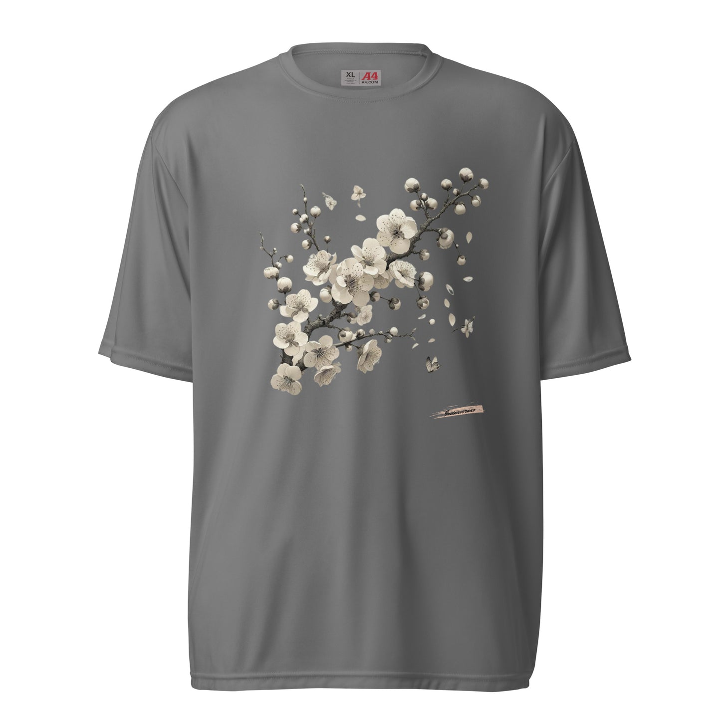 Unisex performance crew neck t-shirt Flower 14 Plum Blossoms