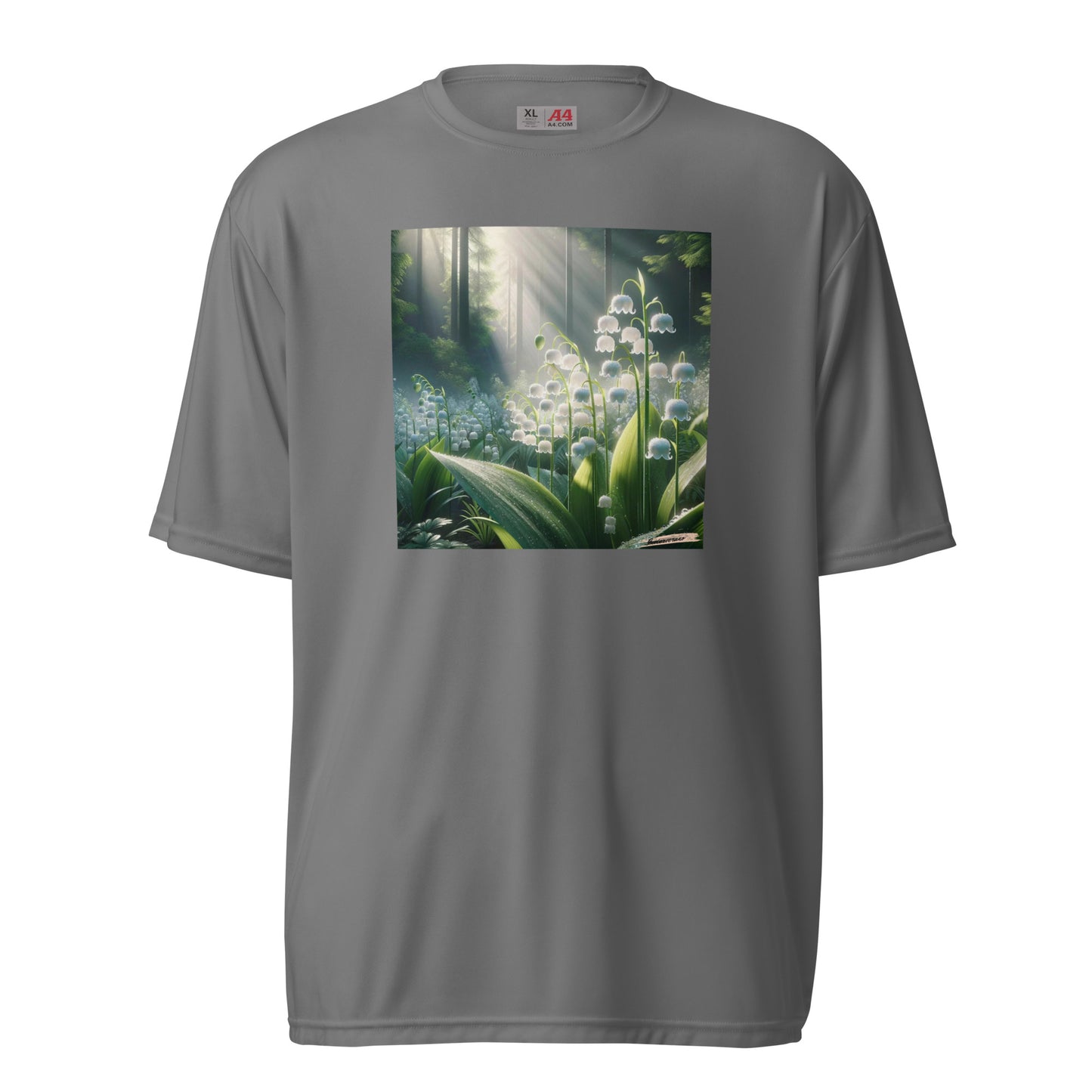 Unisex performance crew neck t-shirt Flower 32 Lily of the Valley