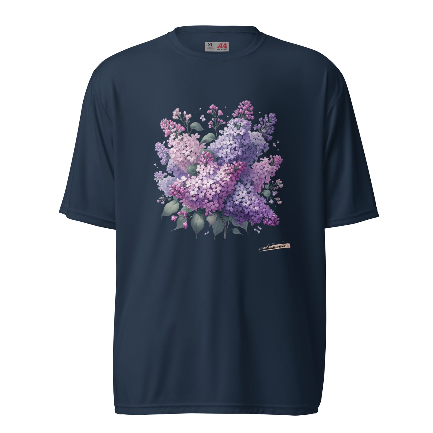 Unisex performance crew neck t-shirt Flower 3 Lilac