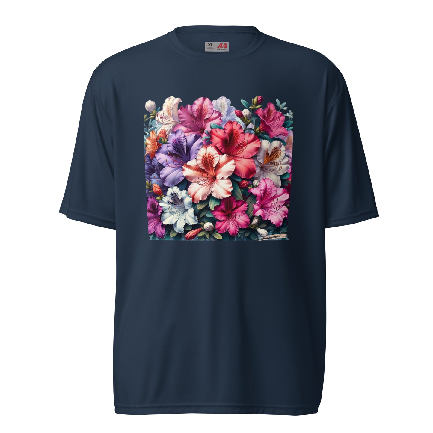 Unisex performance crew neck t-shirt Flower 5 Azalea