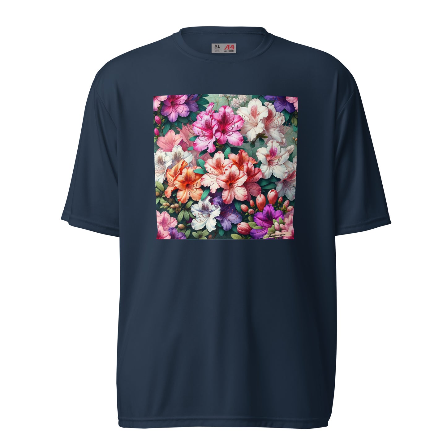Unisex performance crew neck t-shirt Flower 6 Azalea