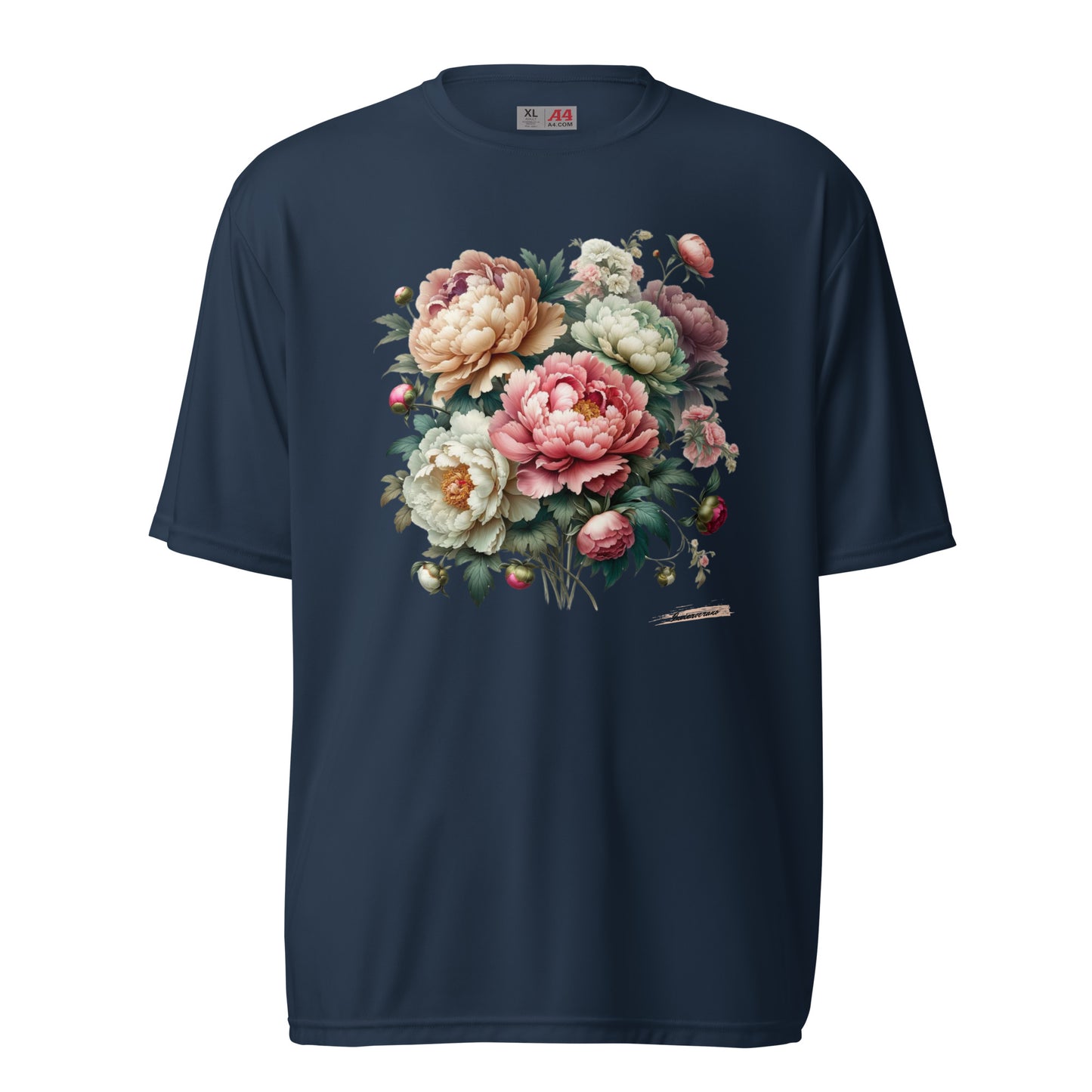 Unisex performance crew neck t-shirt Flower 7 Peony