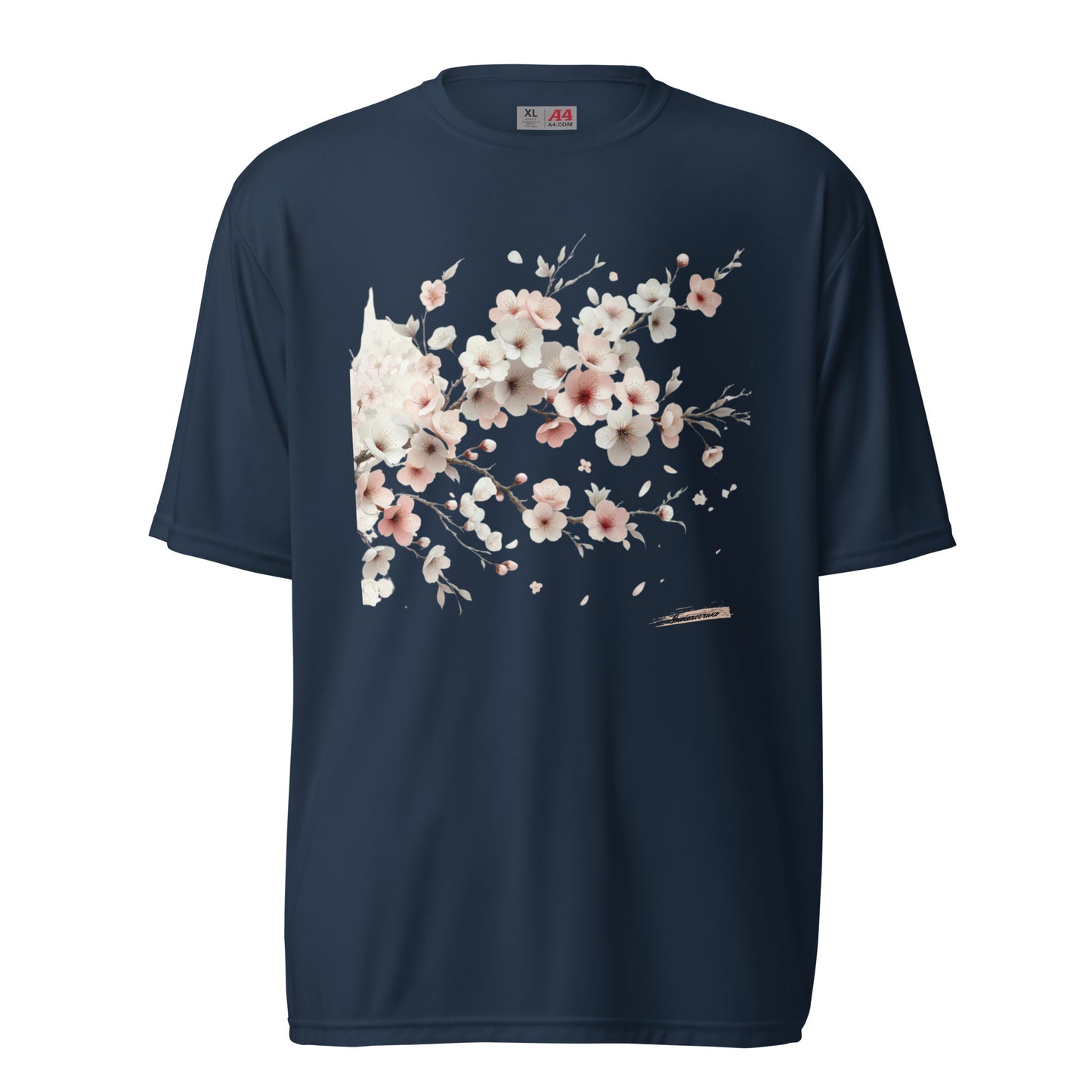 Unisex performance crew neck t-shirt Flower 9 Cherry Blossoms