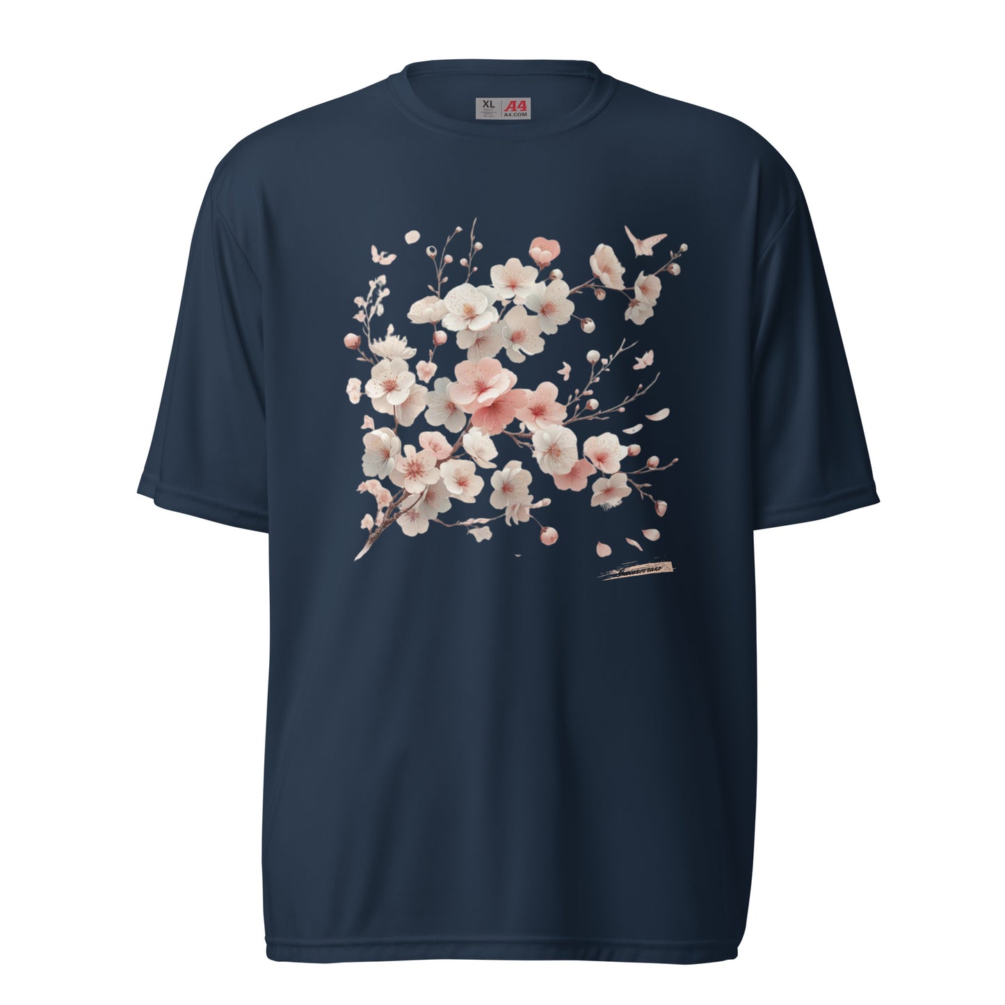 Unisex performance crew neck t-shirt Flower 10 Cherry Blossoms