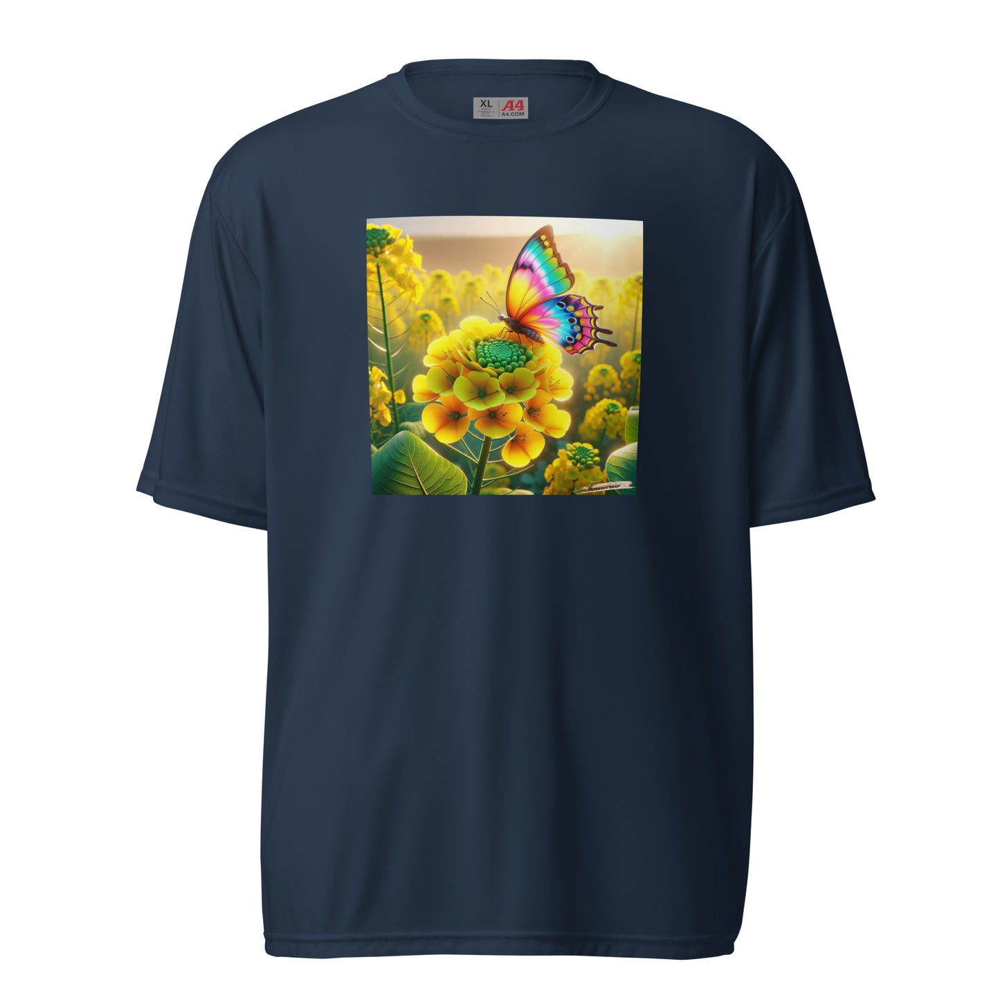 Unisex performance crew neck t-shirt Flower 16 Rapeseed