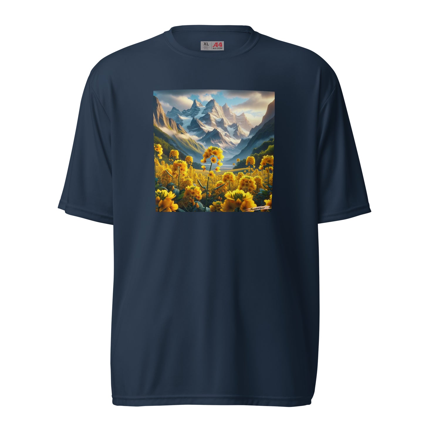 Unisex performance crew neck t-shirt Flower 18 Rapeseed
