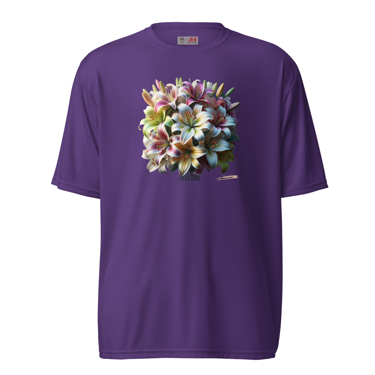Unisex performance crew neck t-shirt Flower 33 Lily