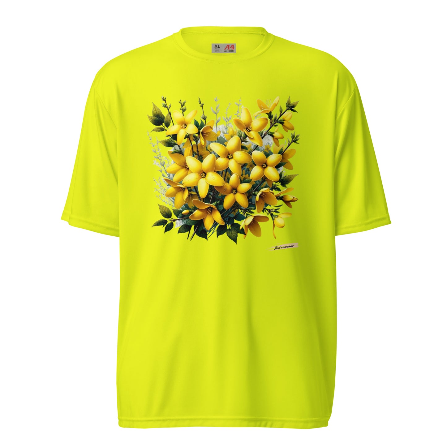 Unisex performance crew neck t-shirt Flower 1 Forsythia