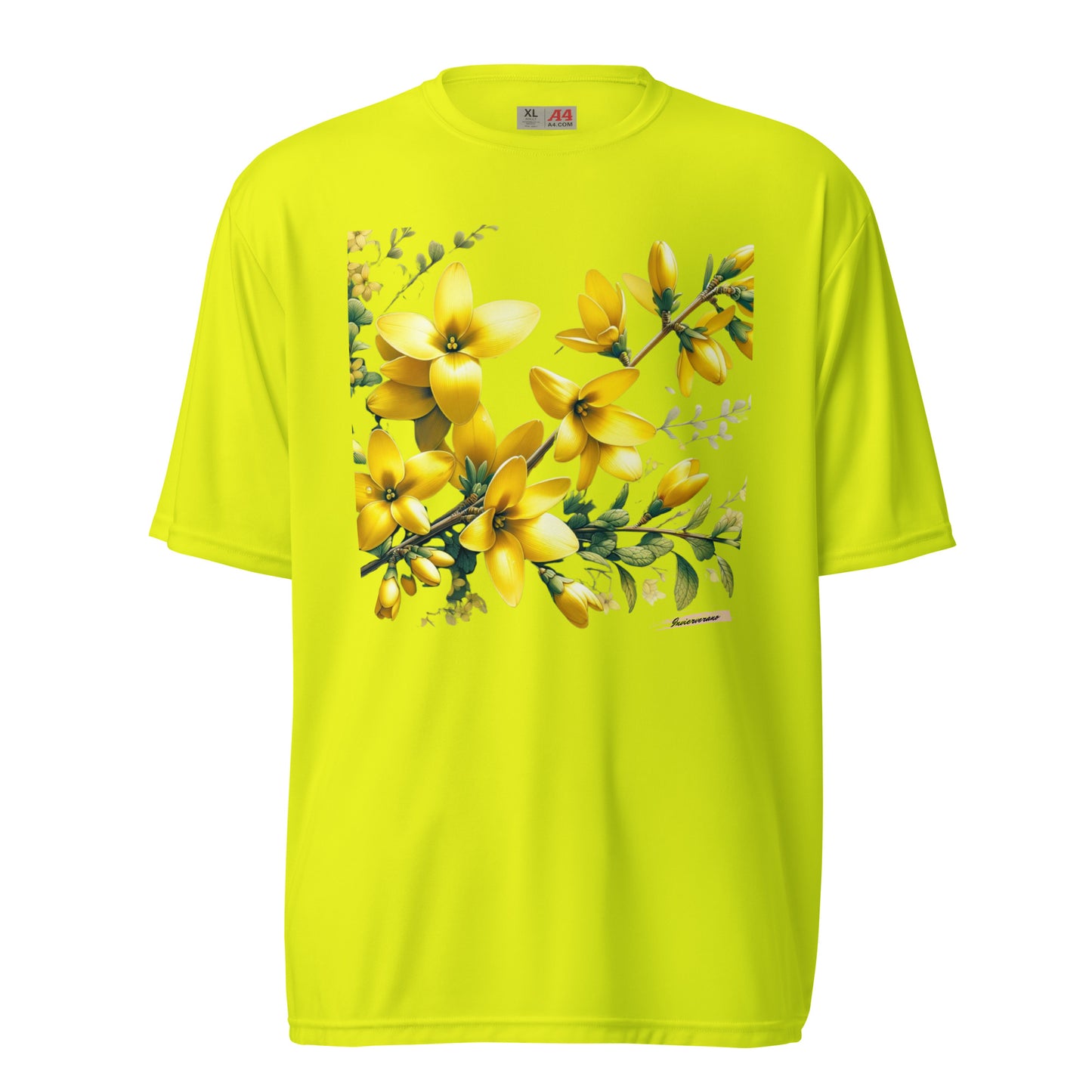 Unisex performance crew neck t-shirt Flower 2 Forsythia
