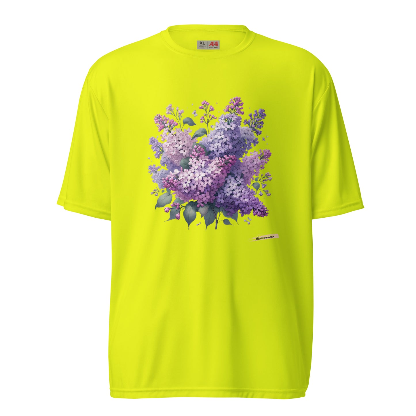 Unisex performance crew neck t-shirt Flower 3 Lilac