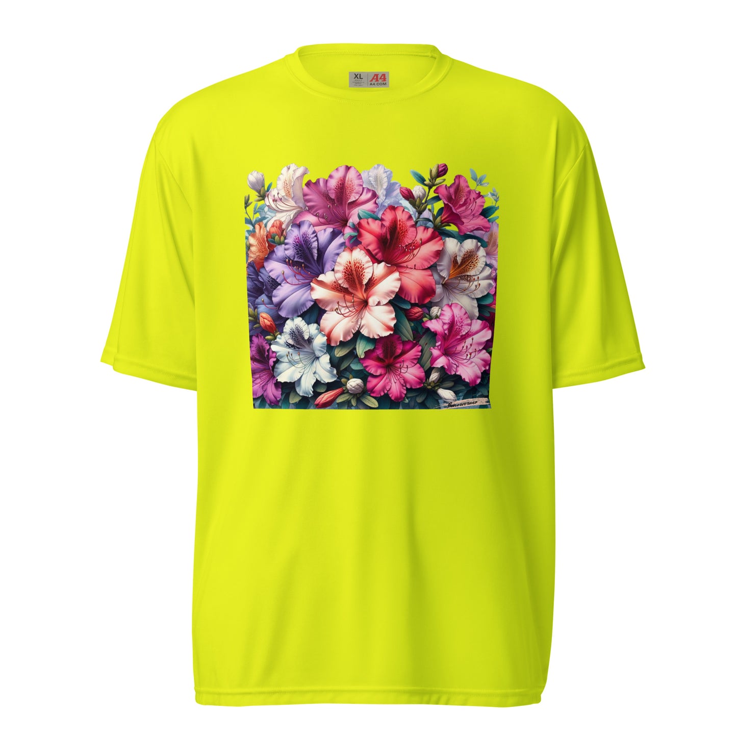 Unisex performance crew neck t-shirt Flower 5 Azalea