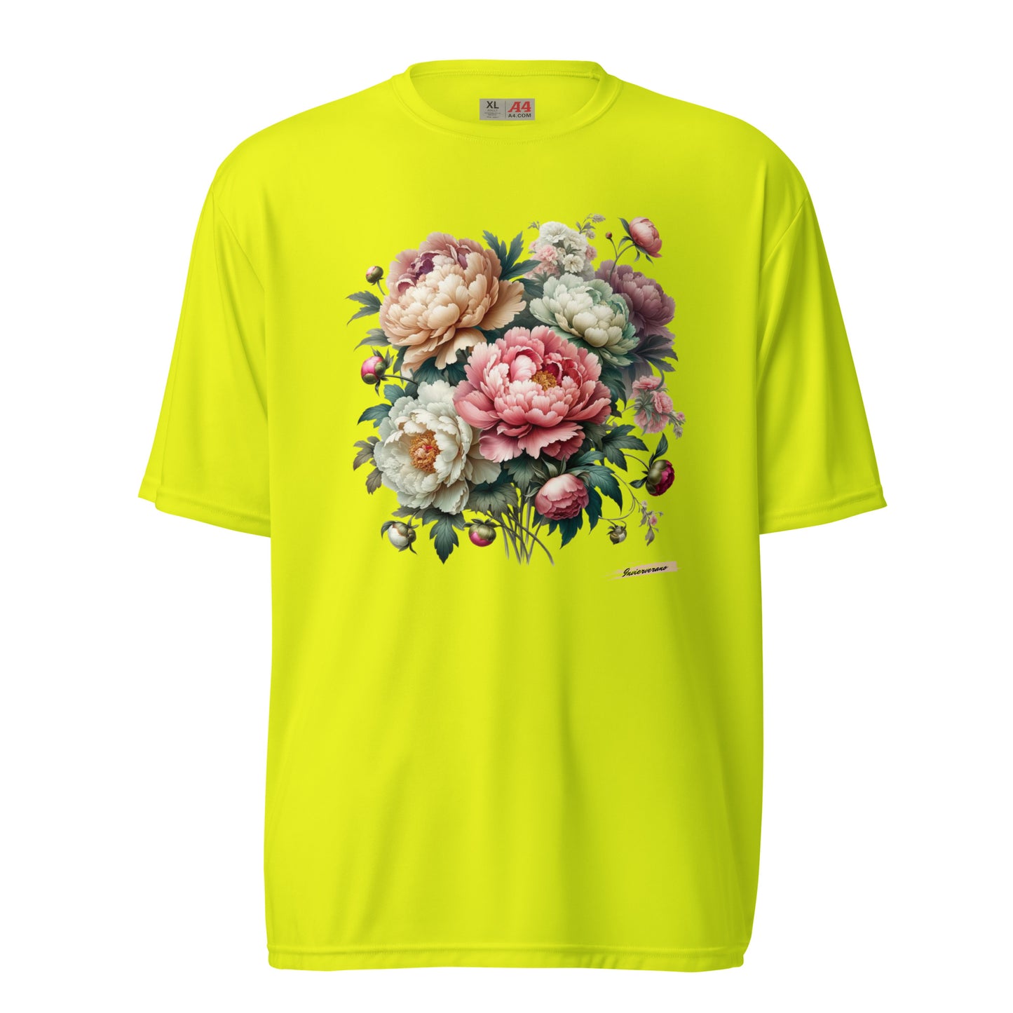 Unisex performance crew neck t-shirt Flower 7 Peony