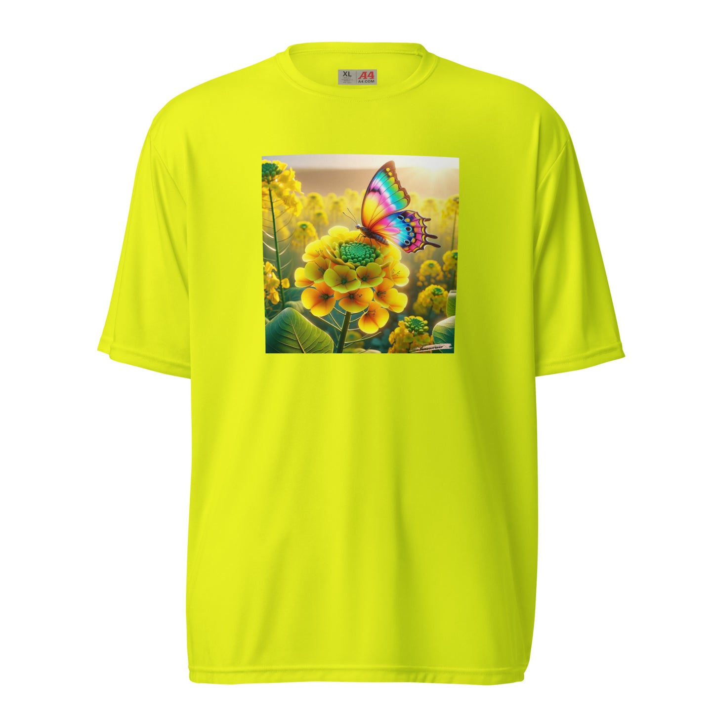 Unisex performance crew neck t-shirt Flower 16 Rapeseed