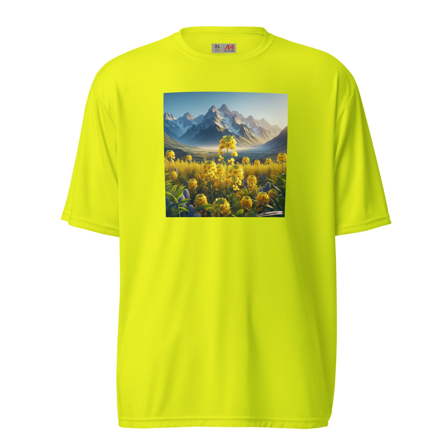Unisex performance crew neck t-shirt Flower 17 Rapeseed
