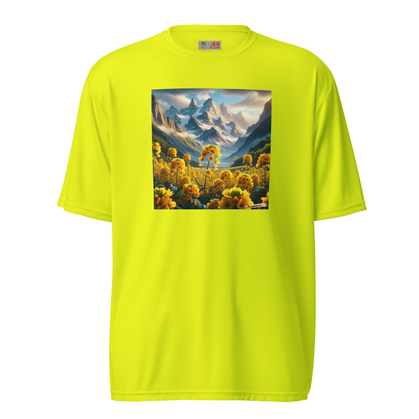 Unisex performance crew neck t-shirt Flower 18 Rapeseed