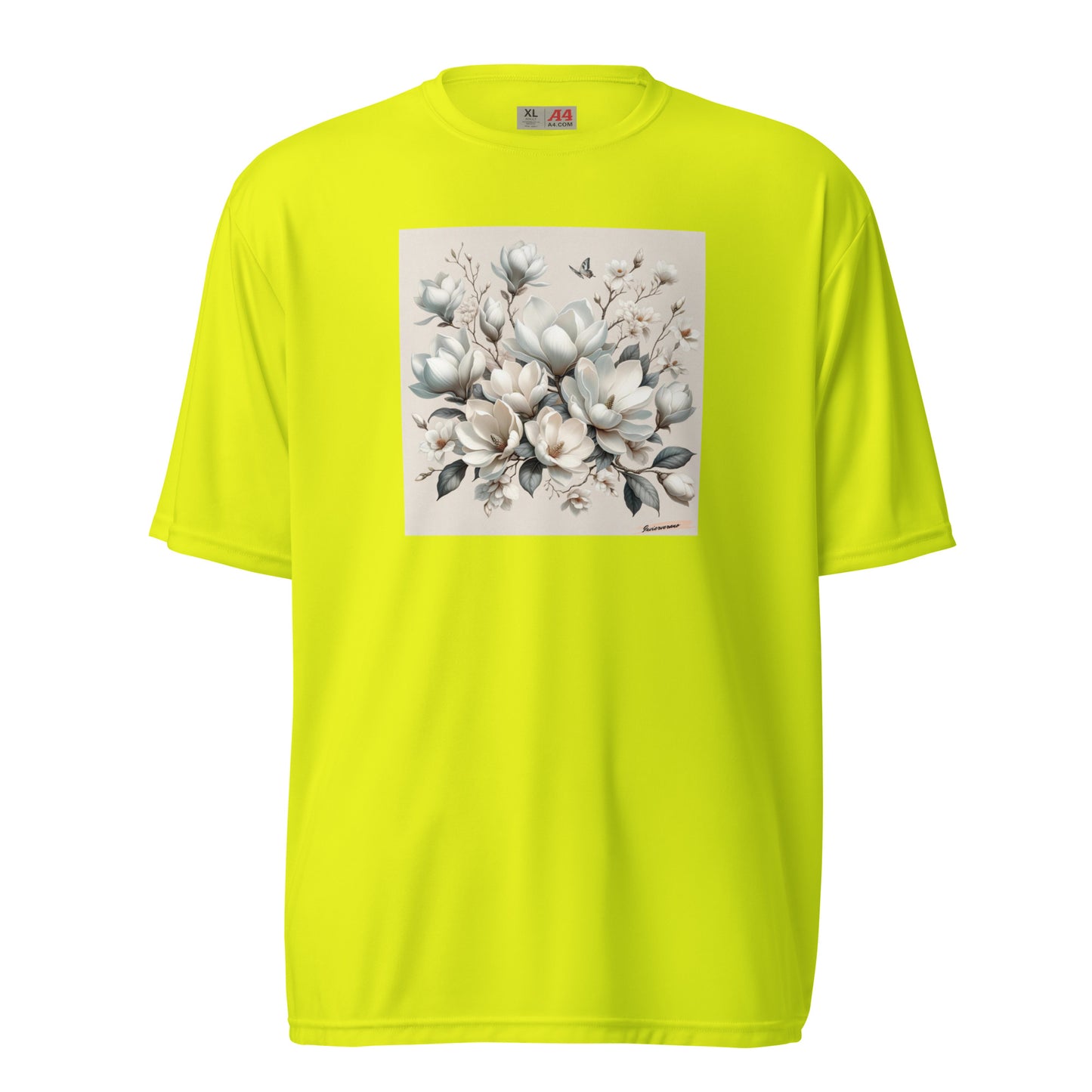 Unisex performance crew neck t-shirt Flower 24 Magnolia White