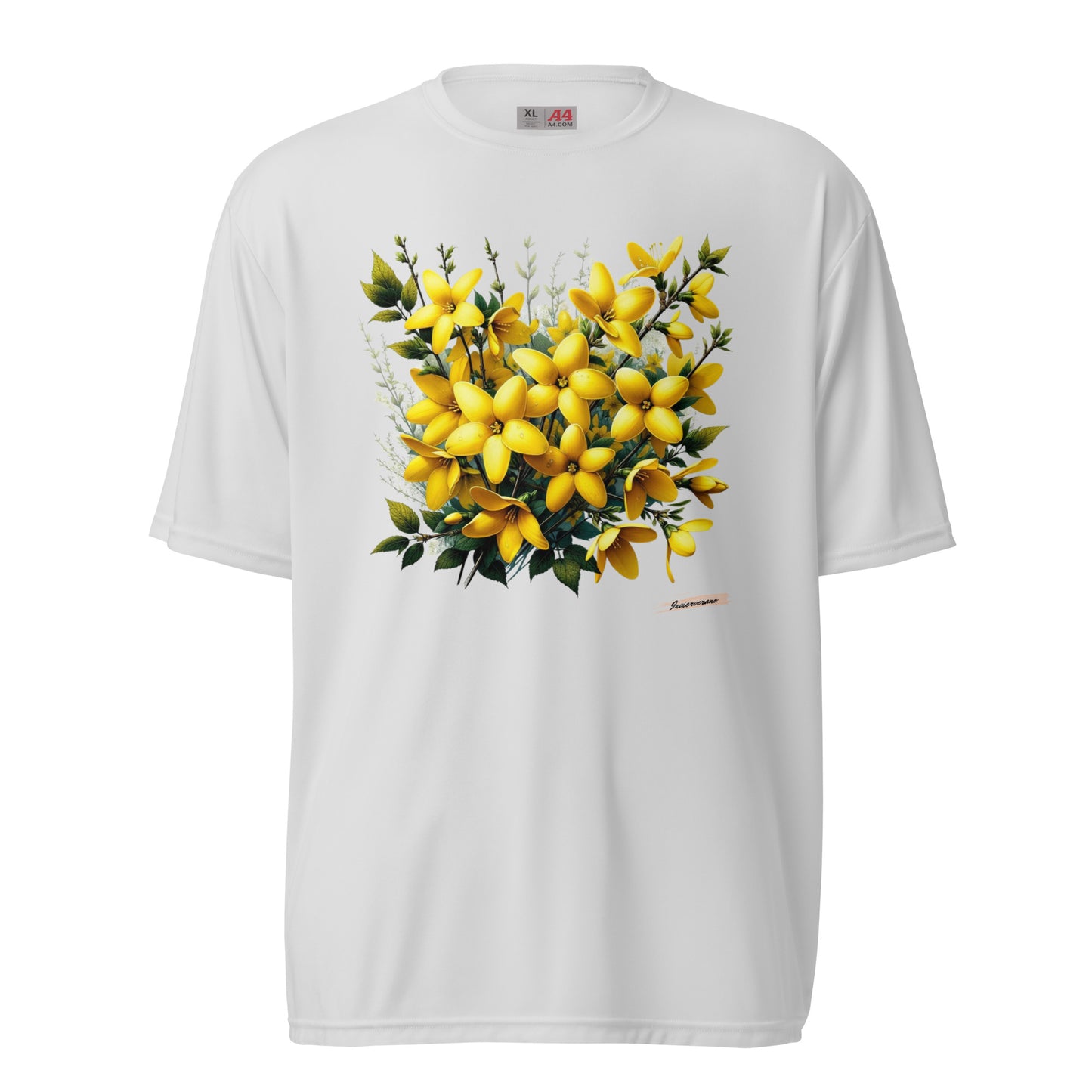 Unisex performance crew neck t-shirt Flower 1 Forsythia