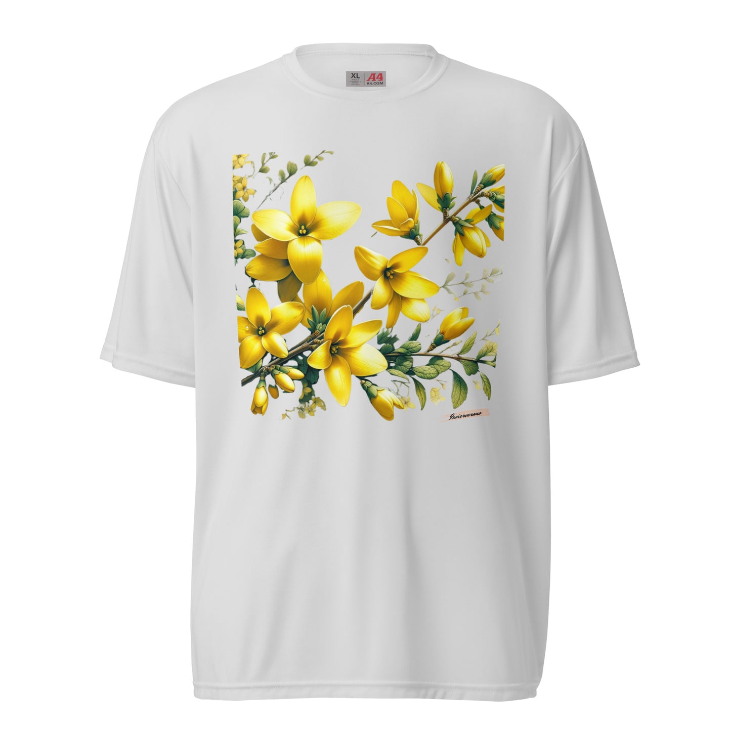 Unisex performance crew neck t-shirt Flower 2 Forsythia