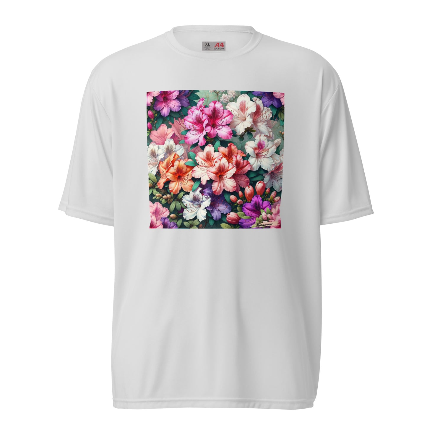 Unisex performance crew neck t-shirt Flower 6 Azalea