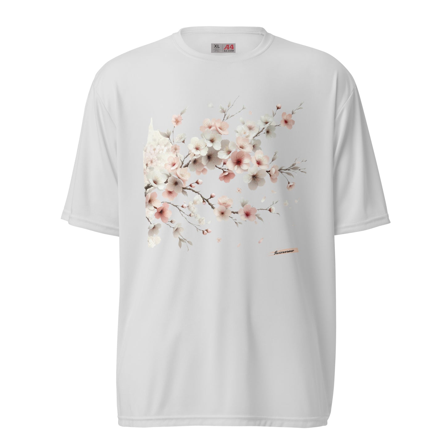 Unisex performance crew neck t-shirt Flower 9 Cherry Blossoms