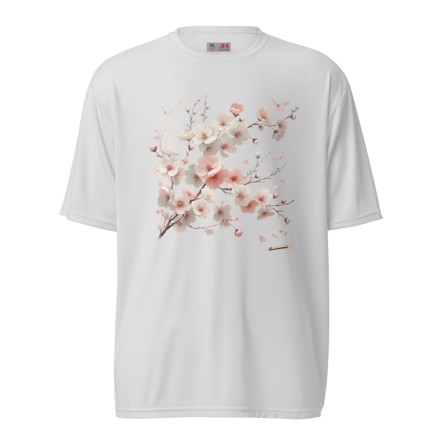 Unisex performance crew neck t-shirt Flower 10 Cherry Blossoms