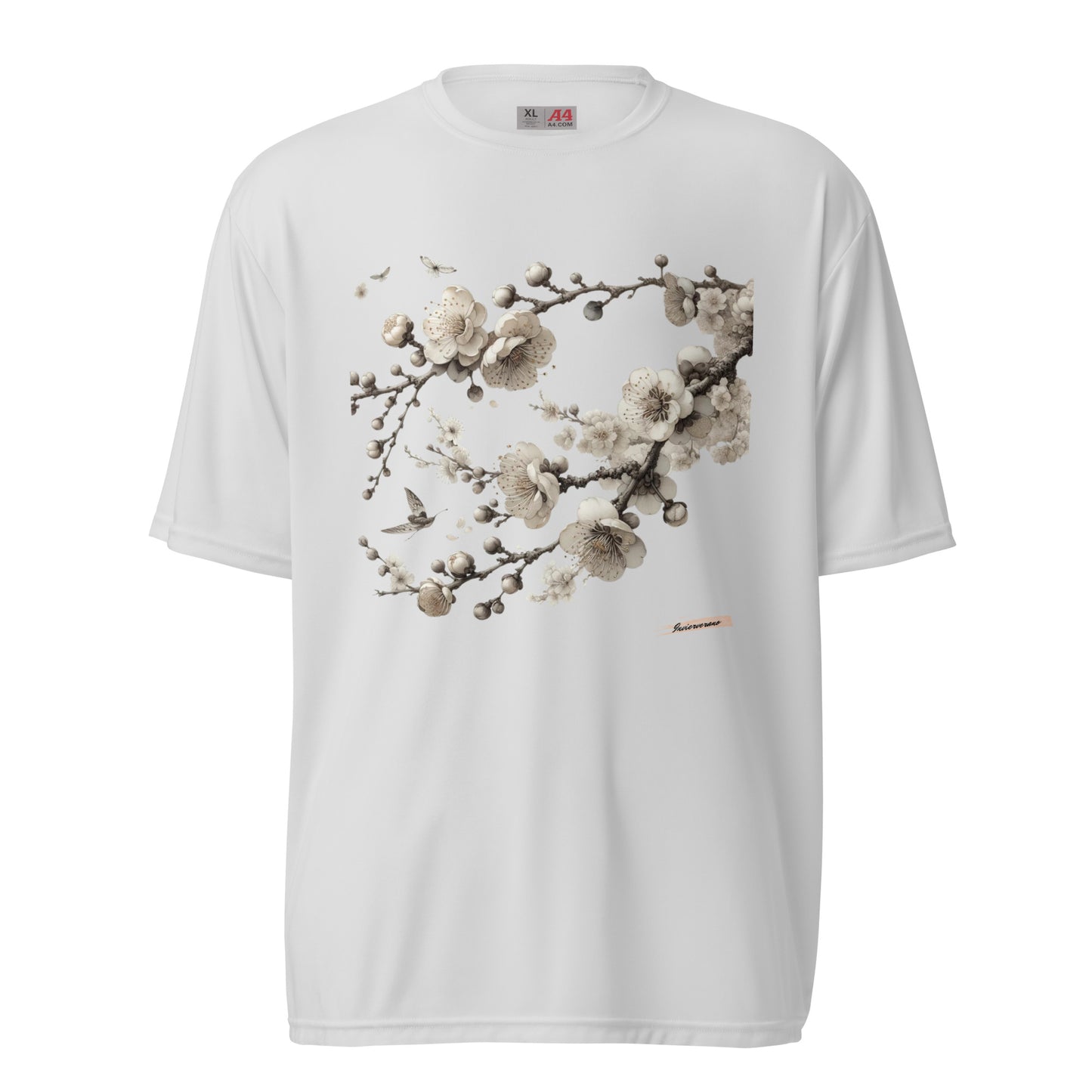 Unisex performance crew neck t-shirt Flower 13 Plum Blossoms