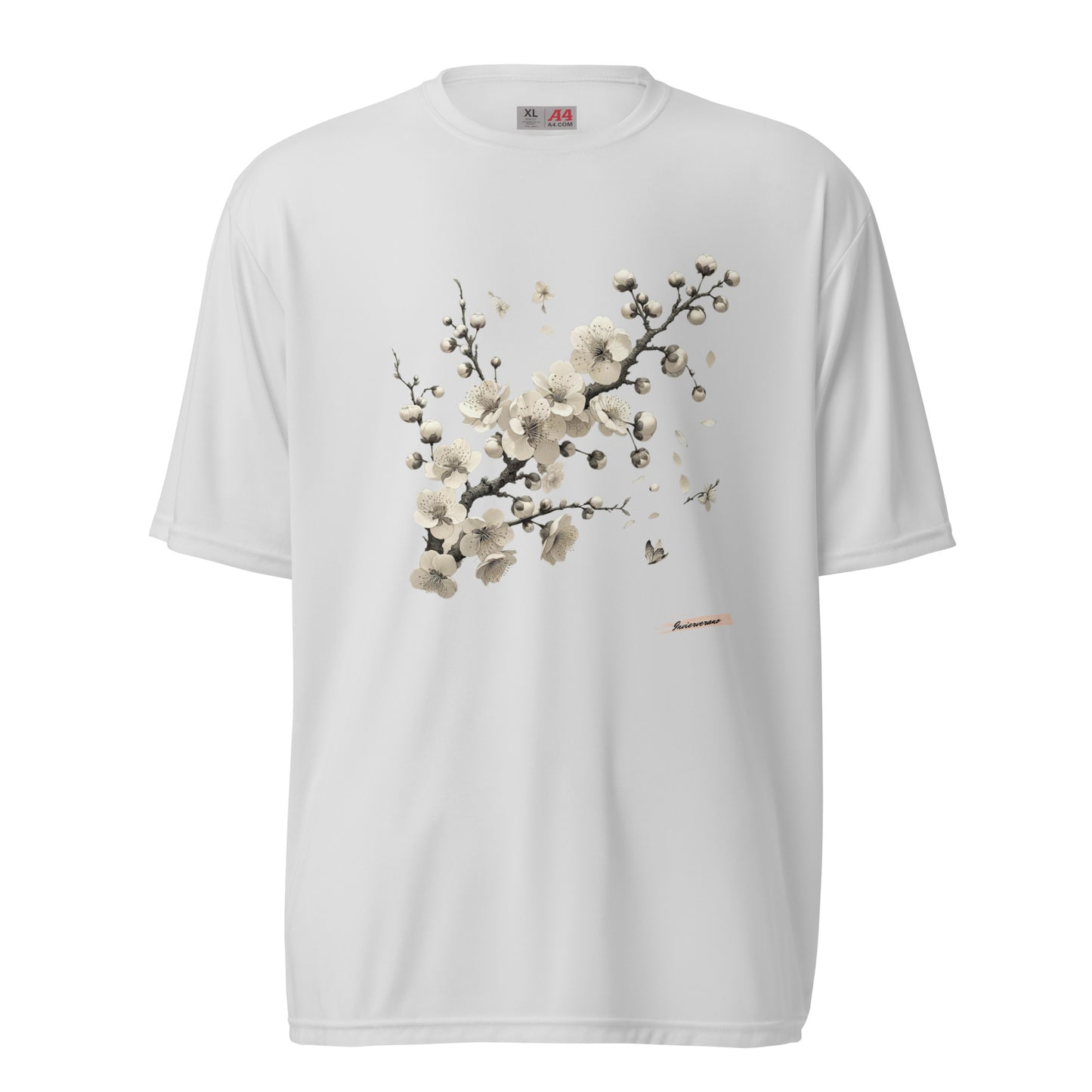 Unisex performance crew neck t-shirt Flower 14 Plum Blossoms