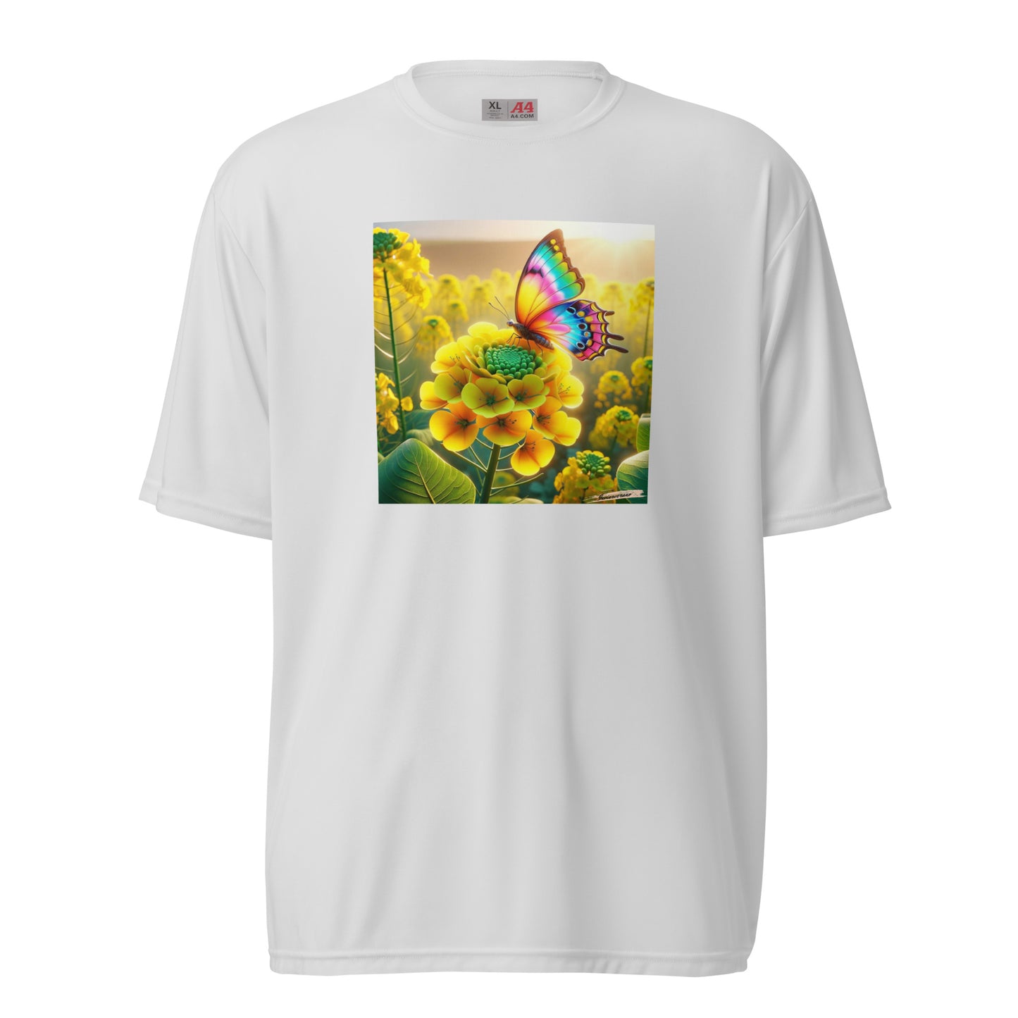 Unisex performance crew neck t-shirt Flower 16 Rapeseed
