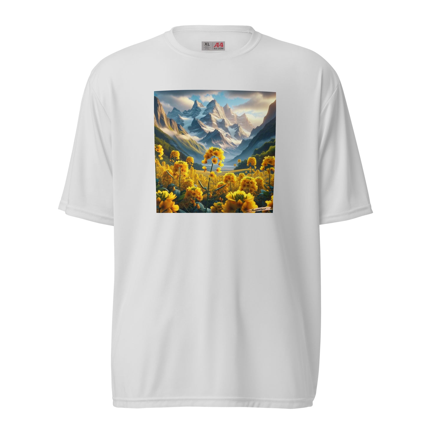 Unisex performance crew neck t-shirt Flower 18 Rapeseed