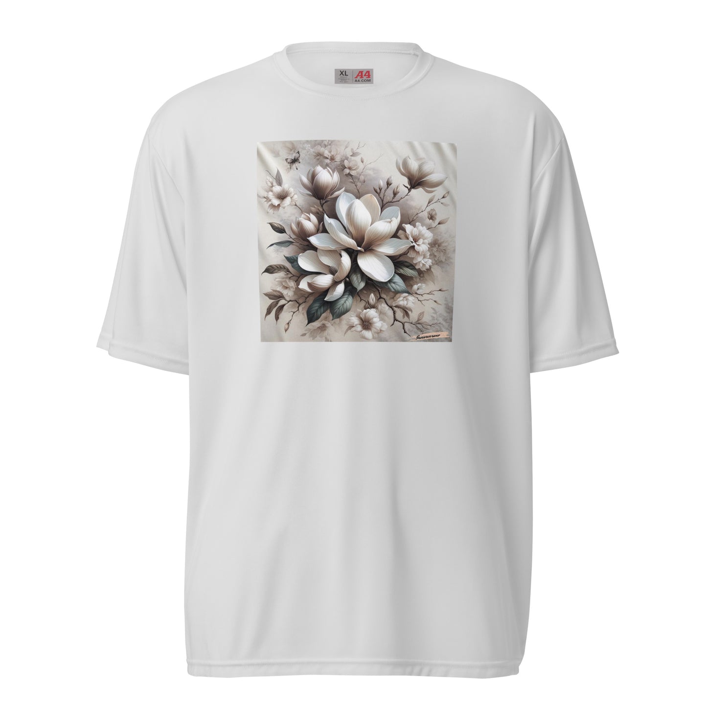 Unisex performance crew neck t-shirt Flower 19 Magnolia