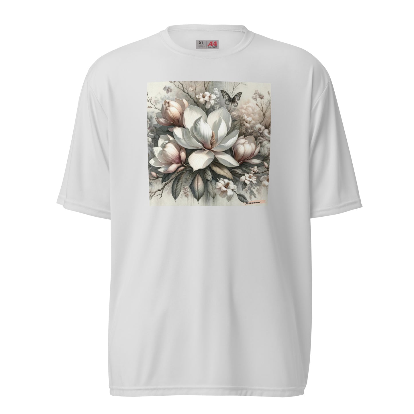 Unisex performance crew neck t-shirt Flower 20 Magnolia