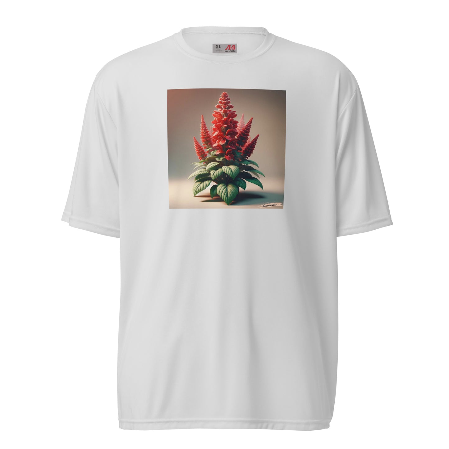 Unisex performance crew neck t-shirt Flower 28 Salvia Splendens