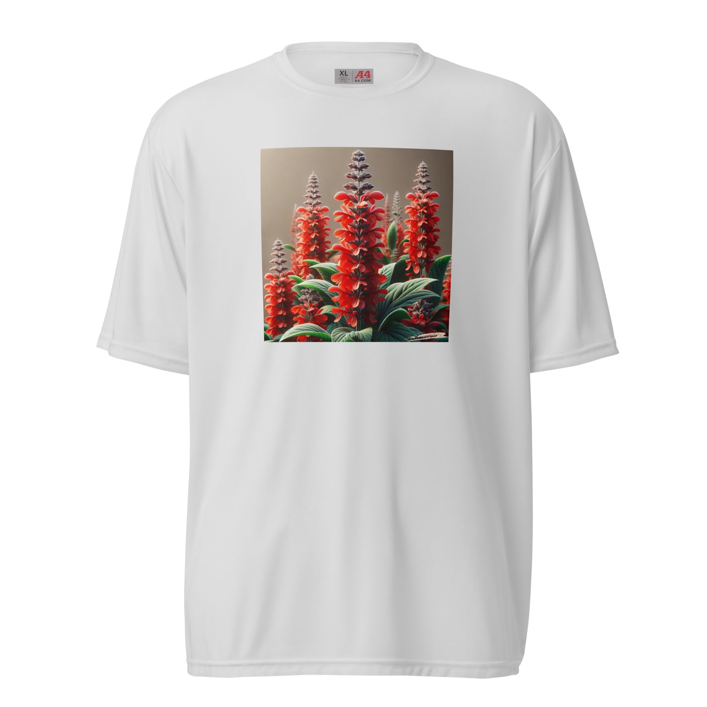Unisex performance crew neck t-shirt Flower 29 Salvia Splendens