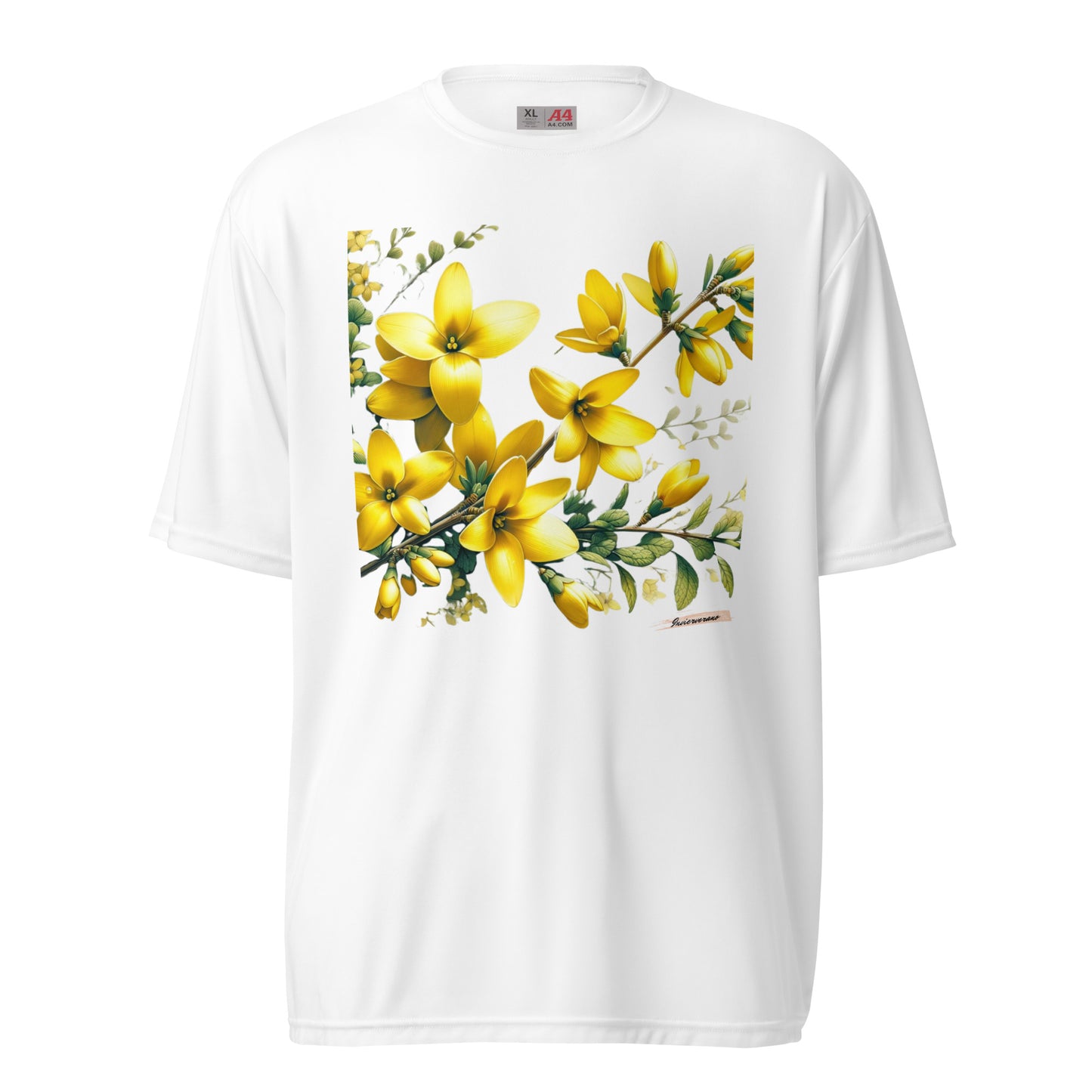 Unisex performance crew neck t-shirt Flower 2 Forsythia