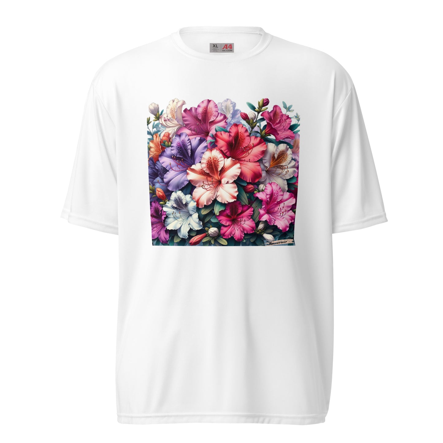 Unisex performance crew neck t-shirt Flower 5 Azalea