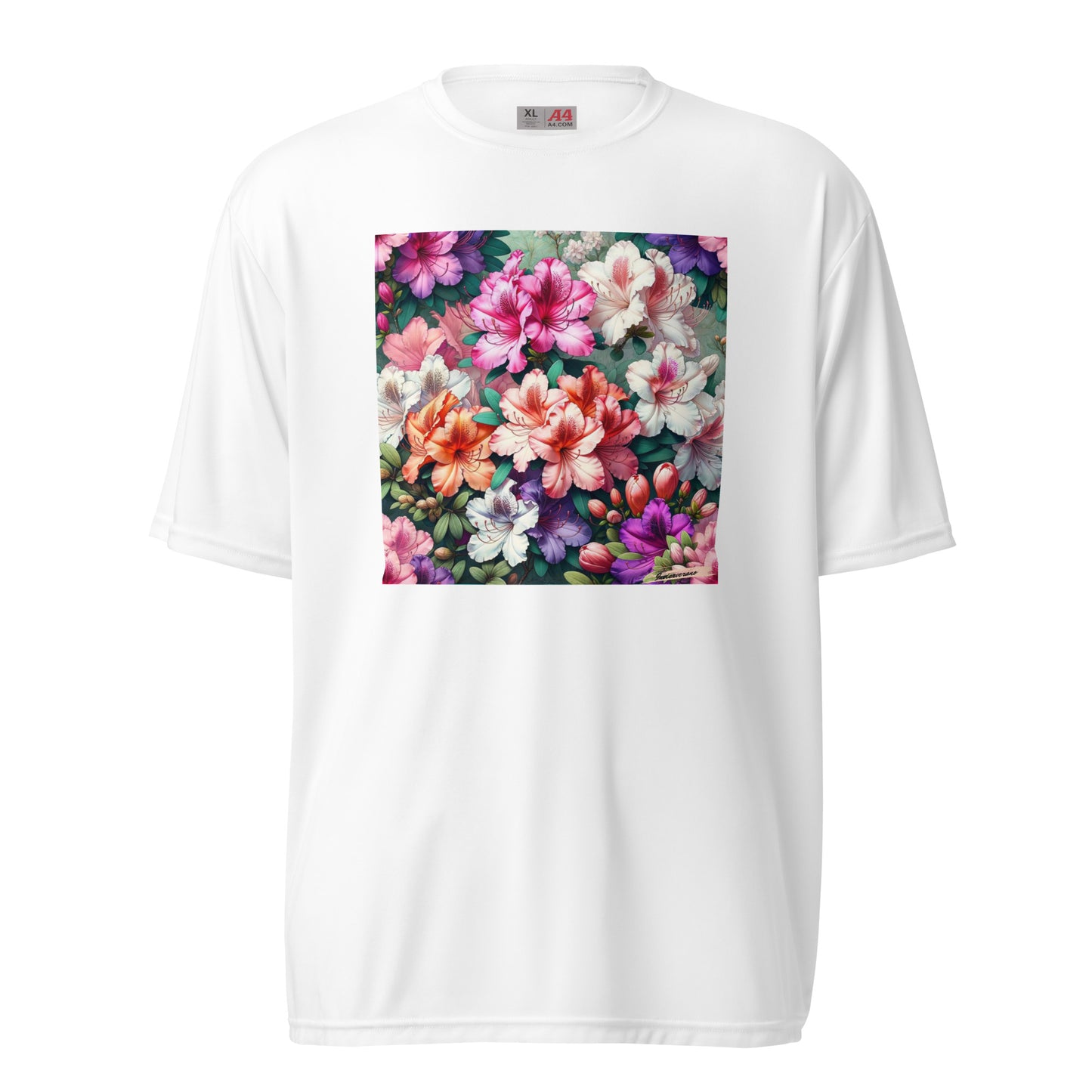 Unisex performance crew neck t-shirt Flower 6 Azalea