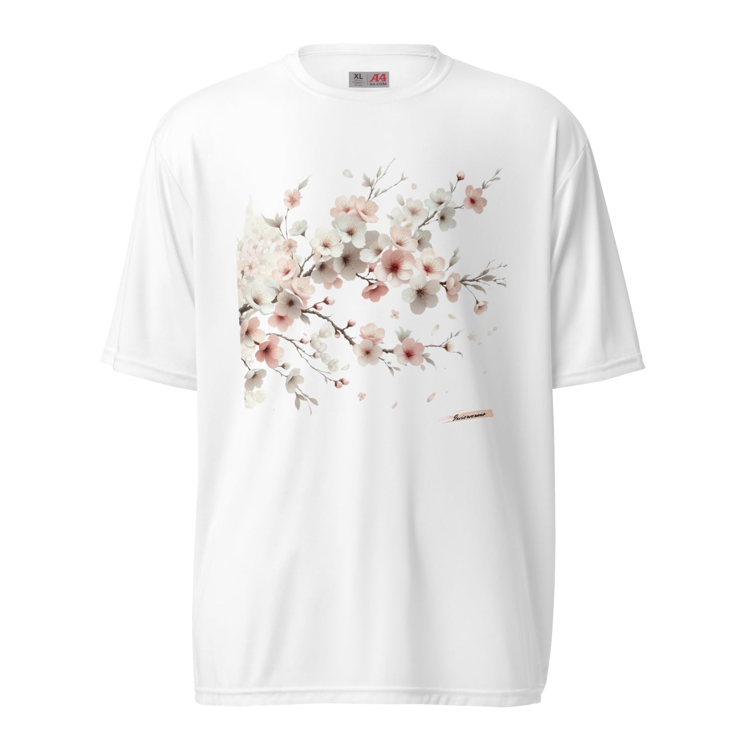 Unisex performance crew neck t-shirt Flower 9 Cherry Blossoms
