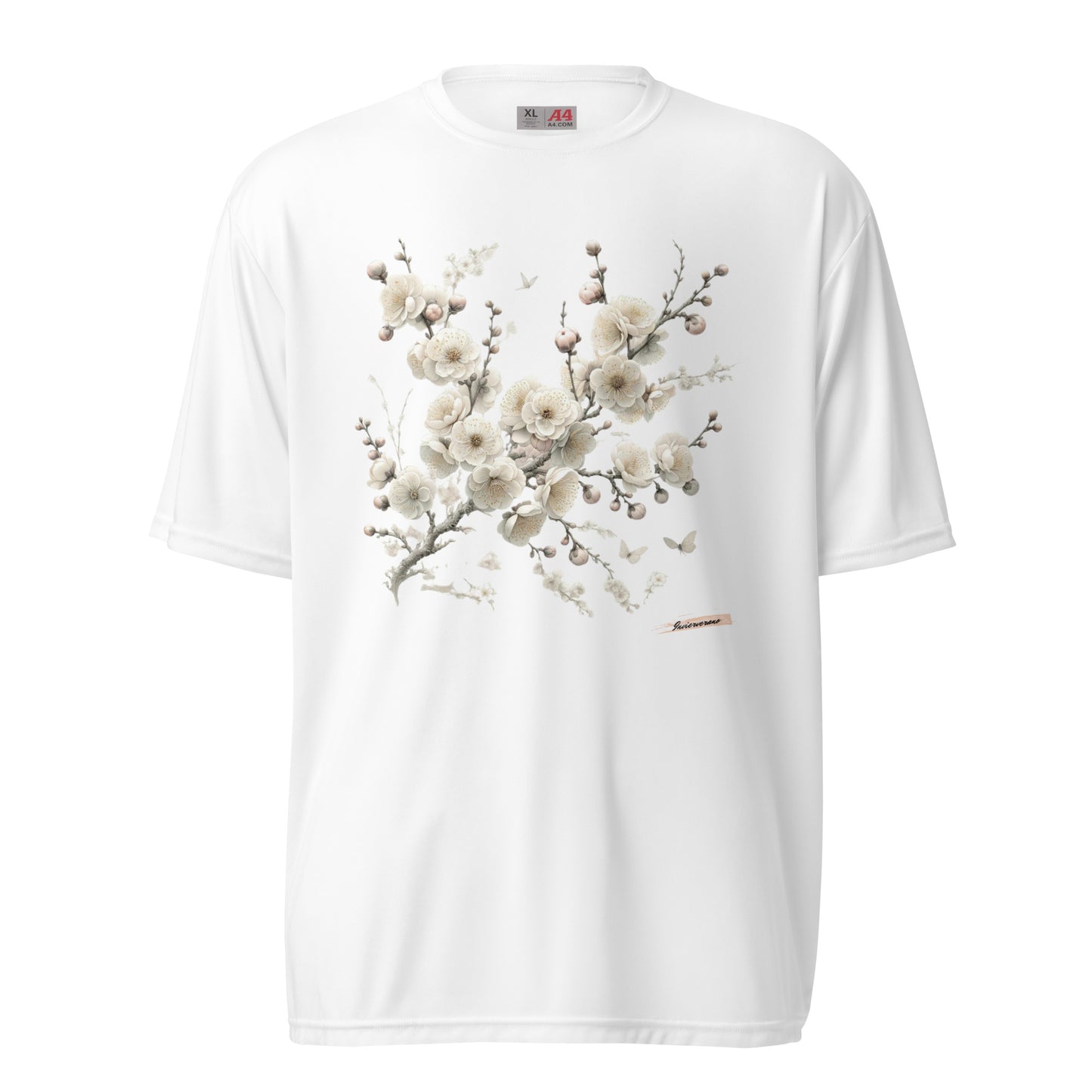 Unisex performance crew neck t-shirt Flower 12 Plum Blossoms