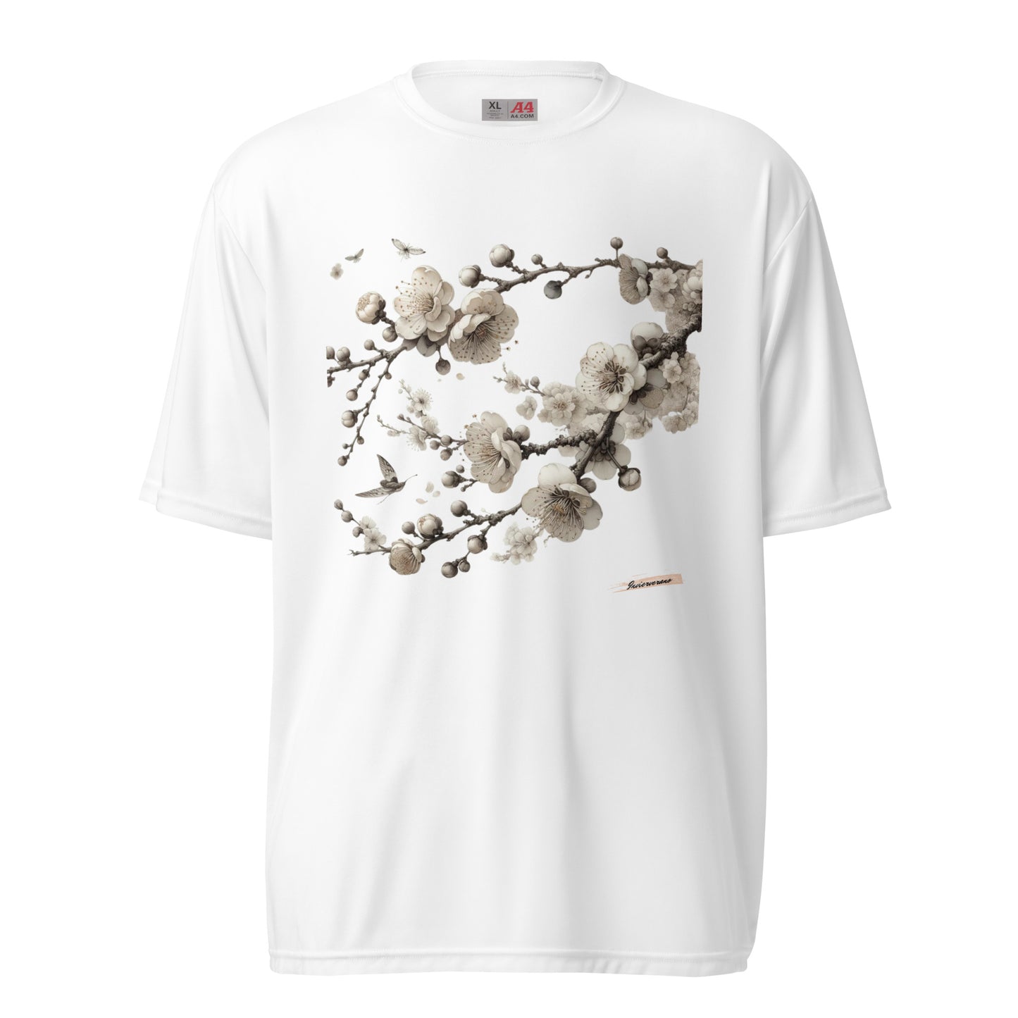 Unisex performance crew neck t-shirt Flower 13 Plum Blossoms