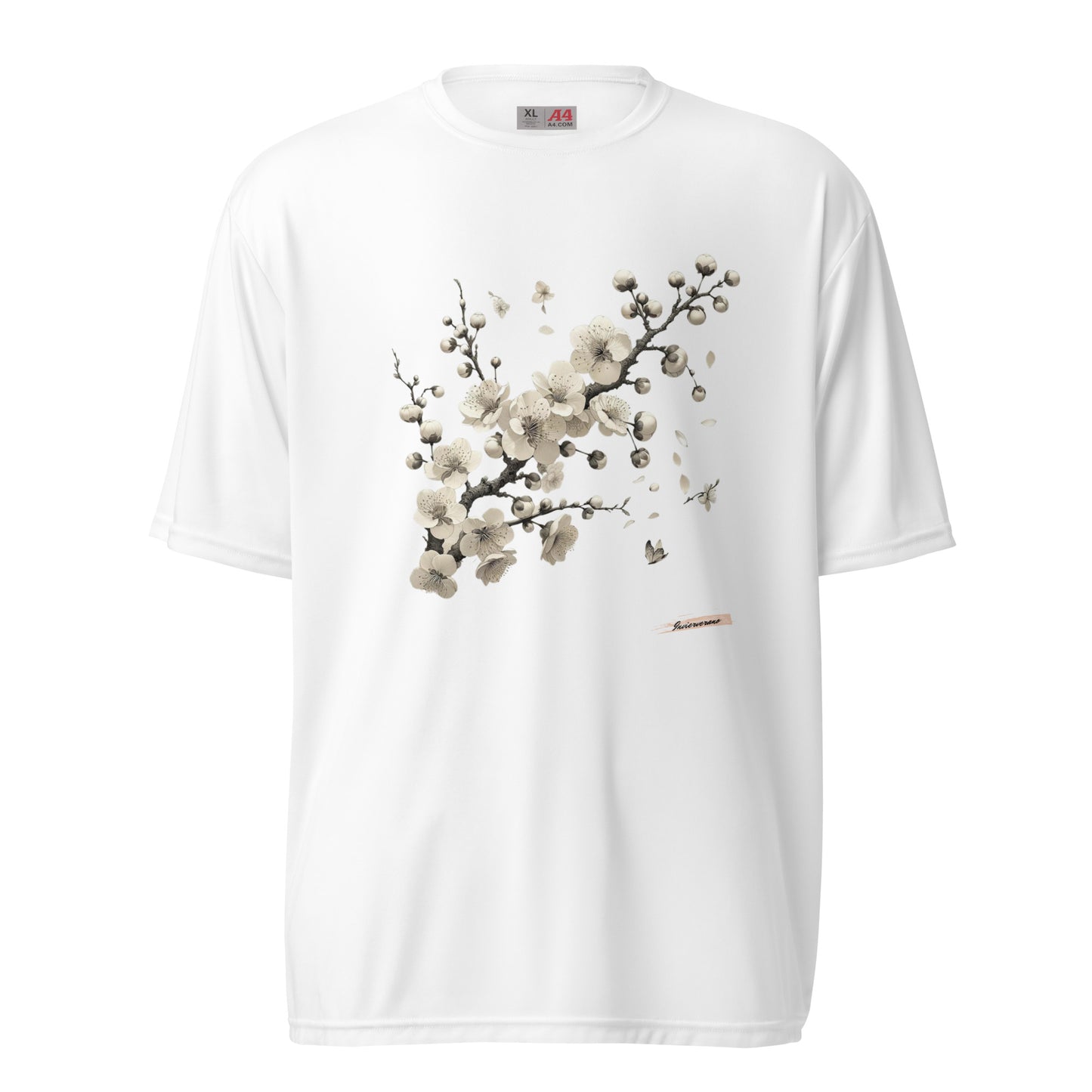 Unisex performance crew neck t-shirt Flower 14 Plum Blossoms