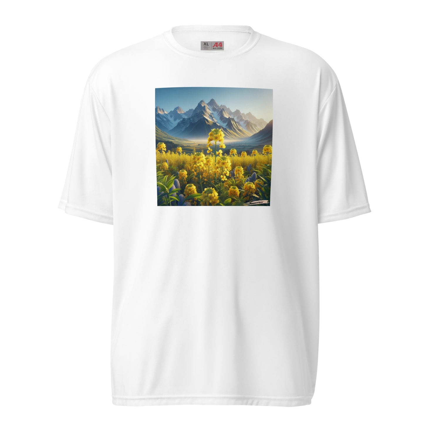 Unisex performance crew neck t-shirt Flower 17 Rapeseed